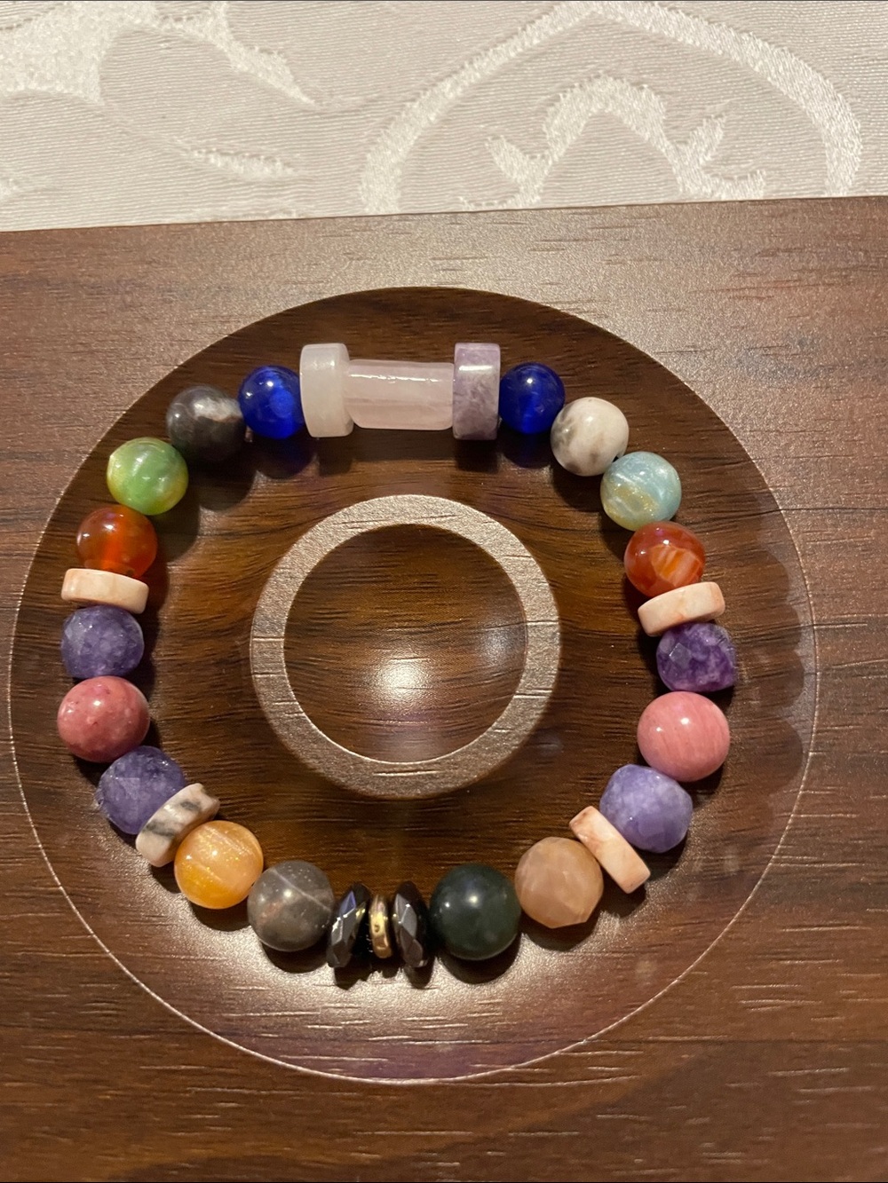 6.5” Multi Color Gemstone Beaded Stretch Bracelet